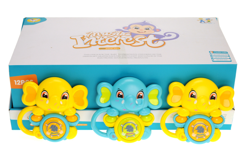 Брязкальце 855-57A "Слоник" на батарейках, в дисплеї 12 шт. YG Toys
