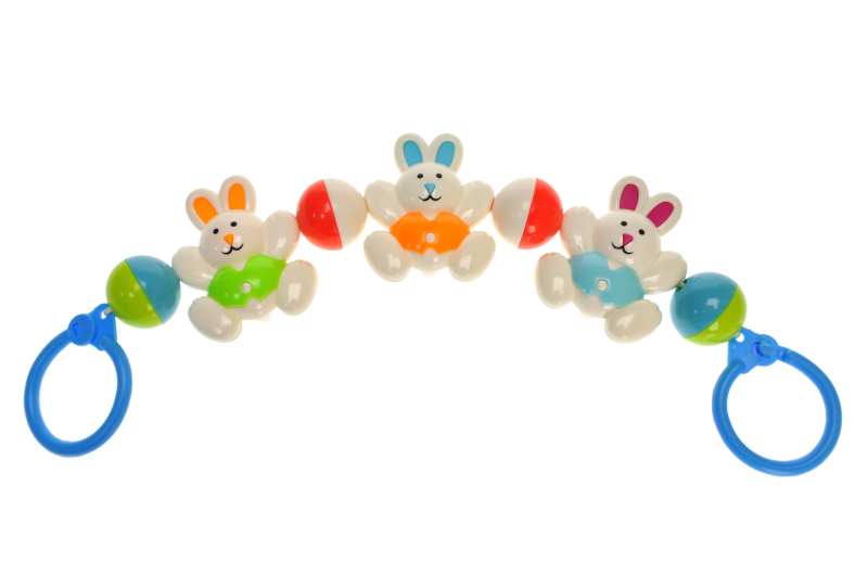 Брязкальце на коляску 6348B "Зайчики" в кульку р.40x10x2 см YG Toys