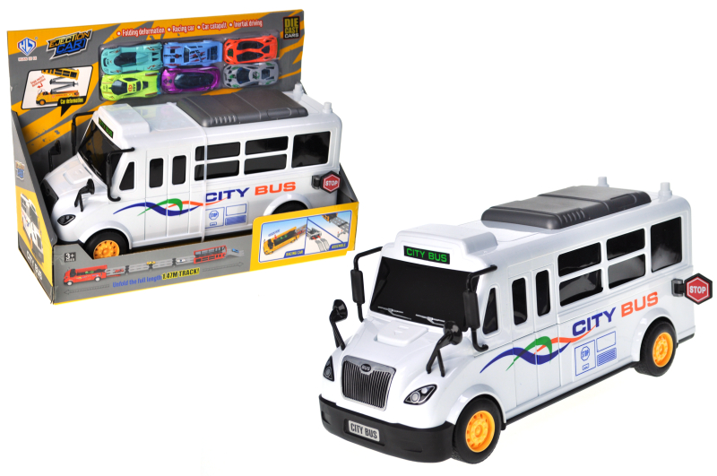 Автобус інерційний 8905 з набором машинок, в коробці р.35x14,7x25 см YG Toys