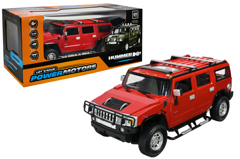 Машина на радіокеруванні PM1401RED, 1:14 HUMMER H2,червоний колір, на акумулятор, у коробці 49x23x23 см. POWERMOTORS
