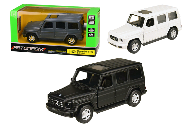 Машина металева 4325 "Автопром" 1:42 Mercedes-Benz G350D 3 кольори, відкриваються двері, коробка
