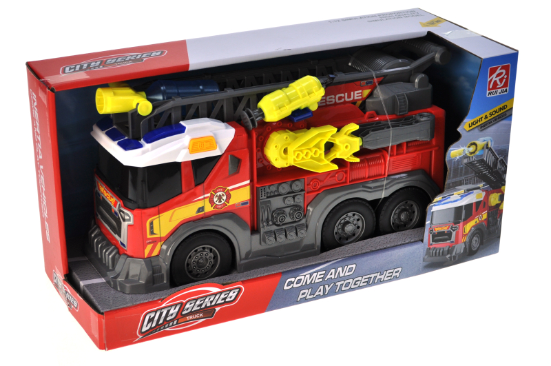 Машина інерційна RJ2820 "Пожежна" озвучена, зі світлом, в коробці YG Toys