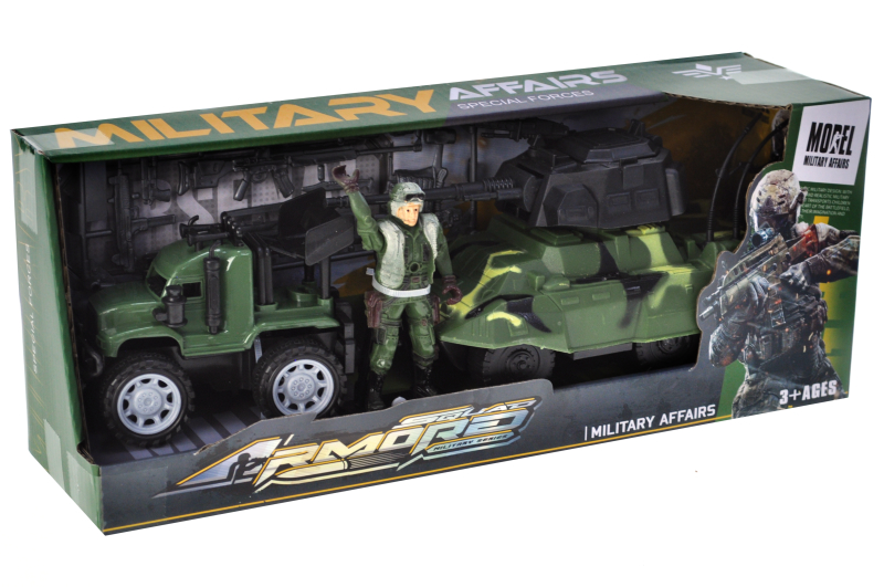 Машина 7-3 військова з набором, в коробці р.35,5x10x14 см YG Toys