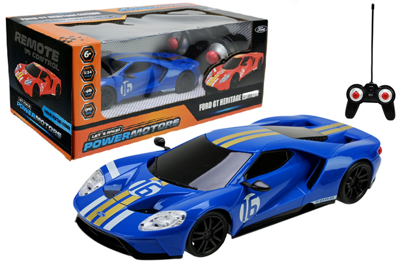 Машина на радіокеруванні PM2413 BLUE "POWERMOTORS",1:24 FORD GT HERITAGE EDITION,синього кольору,з акумулятором,зі світлом у коробці
