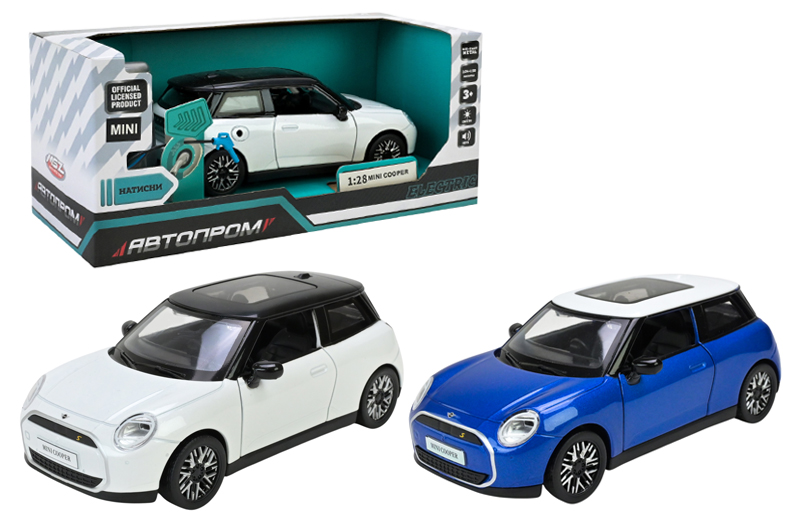 Машина металева 68739 1:36 MINI COOPER, на батарейки, світло, звук, відкриваються двері, капот, багажник у коробці 20x9x9 см АВТОПРОМ