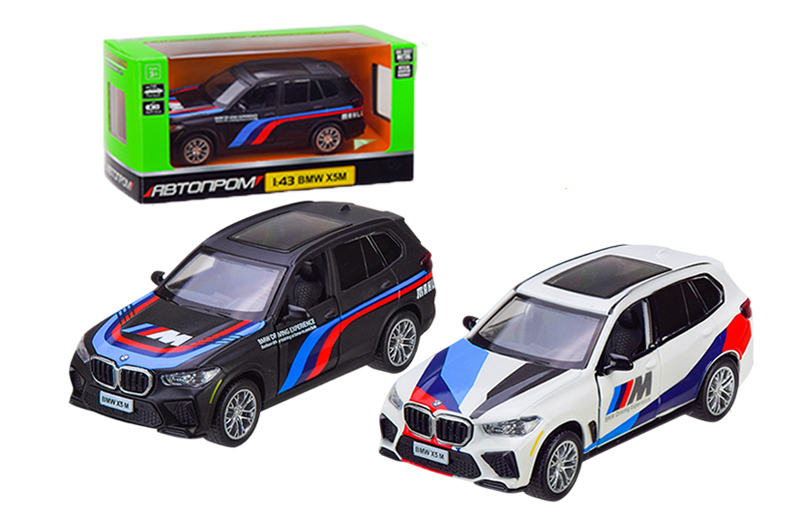 Машина металева "Автопром" 4375/4374 1:43 BMW X5M,1 колір, відкриваються двері, в коробці