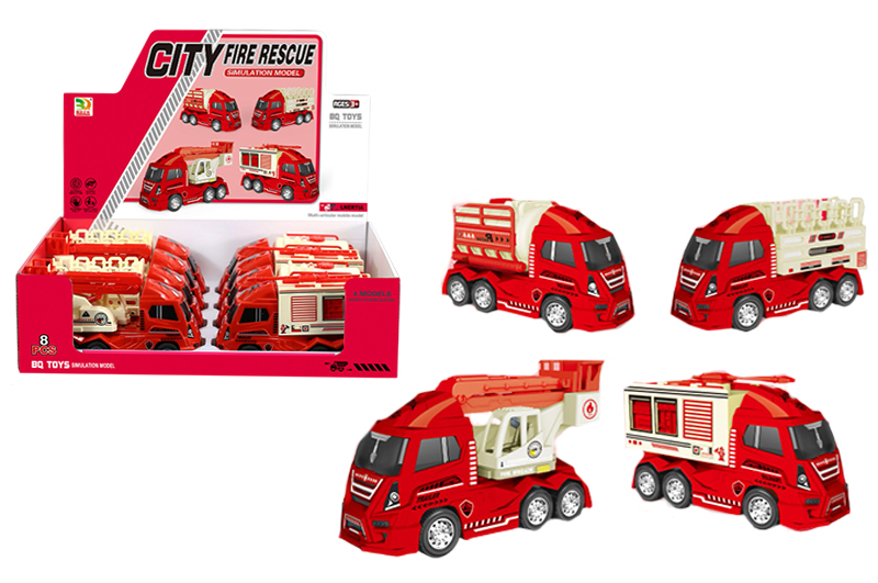 Машина пожежна BQ700-54 інерційна, в дисплеї 8шт YG Toys