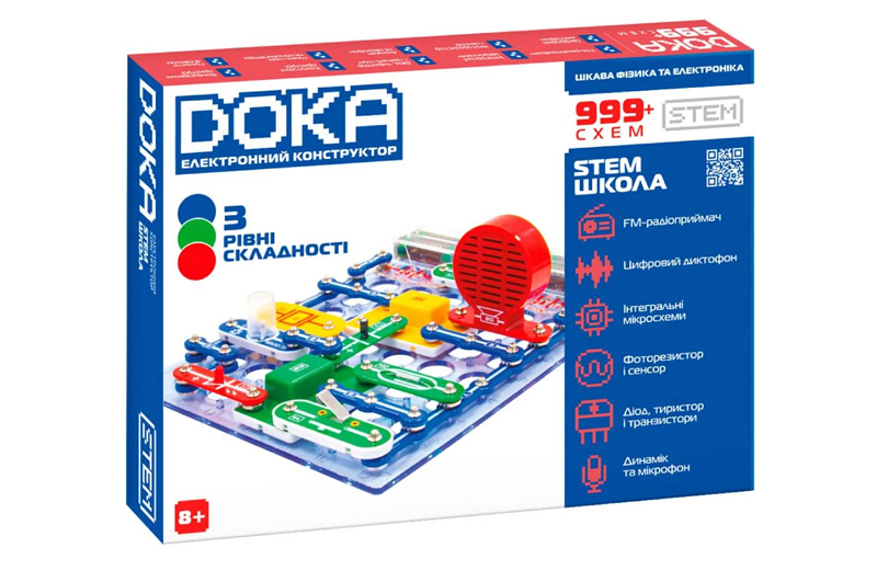 Конструктор електронний D70708 ШКОЛА "999+ СХЕМ" DOKA