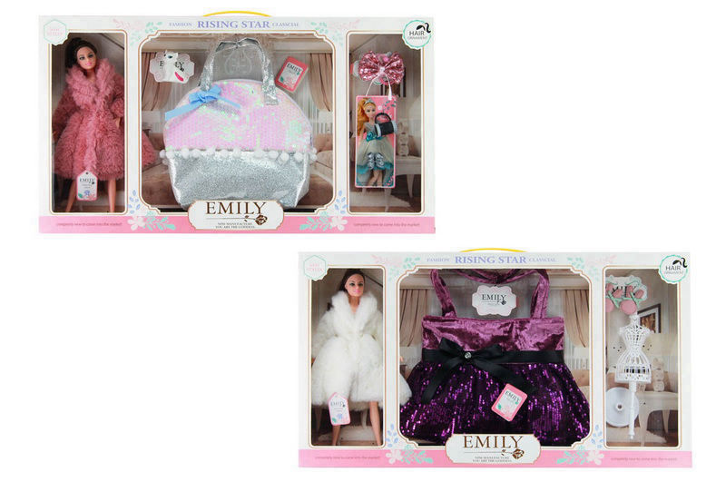 Лялька "Emily" з сумочкою і аксесуарами, 2види, в коробці