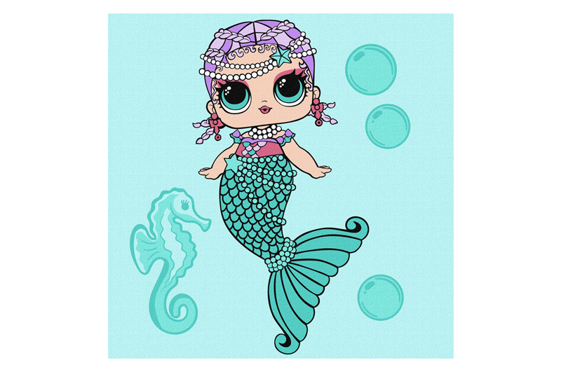 Набір для розпису по номерах 40x40 см KHO6262 "L.O.L. Mermaids Merbaby" Ideyka