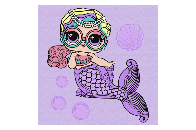 Набір для розпису по номерах 40x40 см KHO6263 "L.O.L. Mermaids Miss Sea" Ideyka