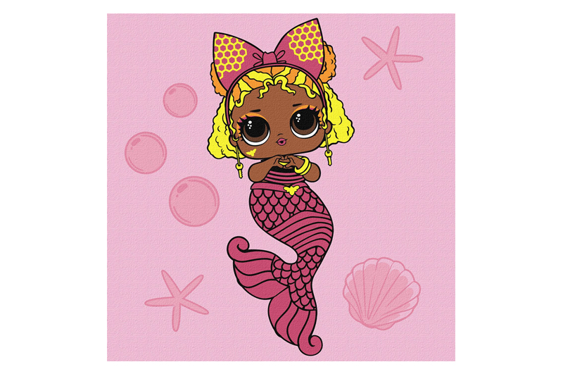 Набір для розпису по номерах 40x40 см KHO6265 "L.O.L. Mermaids Queen Bee" Ideyka