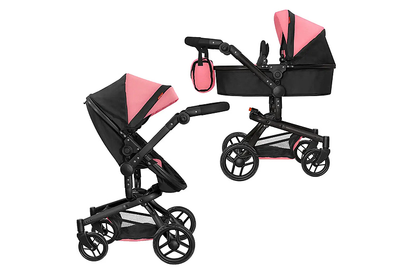 Візок для ляльки 9695 "Fortuna" PEACH PINK з сумкою, в коробці р.54,5х14,5х38,5 см CARRELLO