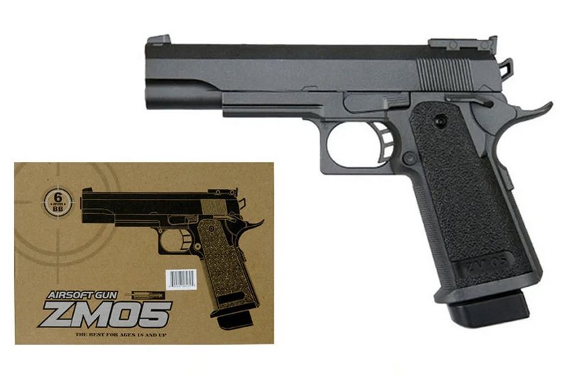 Пістолет CYMA ZM05 з пульками, металевий, коробка