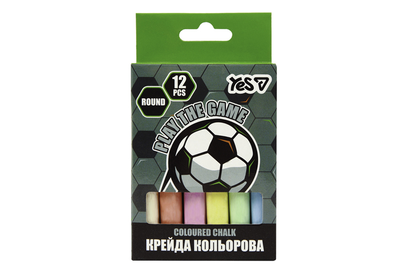Крейда кольорова 400563 "Football" 12 шт, кругла Yes