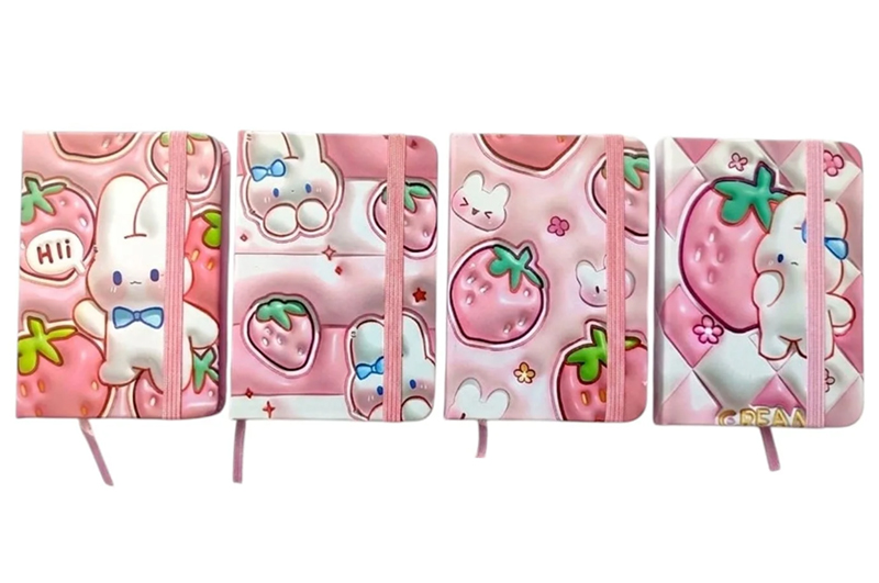 Блокнот на гумці 763760ML, A7 3D 680*100 mm, Strawberry