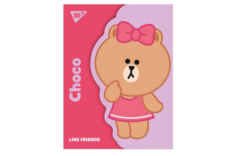 Папка-органайзер YES А4 з фігурним клапаном на липучці "Line Friends. Choco"