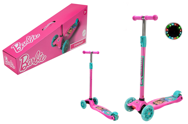 Самокат дитячий 4-х колісний BH2616 Barbie MAXI, колеса PU світяться