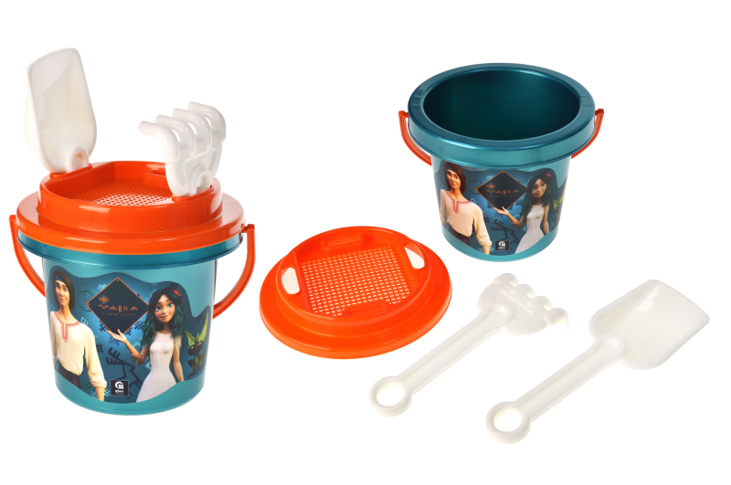Set for playing with sand QB001-003 "Mavka" (bucket, shovel, rake, calico) qbee