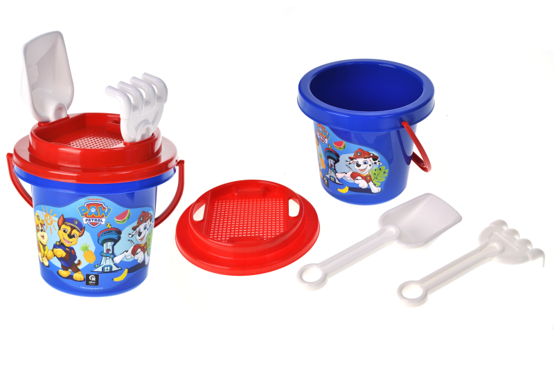 QB001-005 Paw Patrol: The Boys' Team sand play set (bucket, shovel, rake, calico) qbee