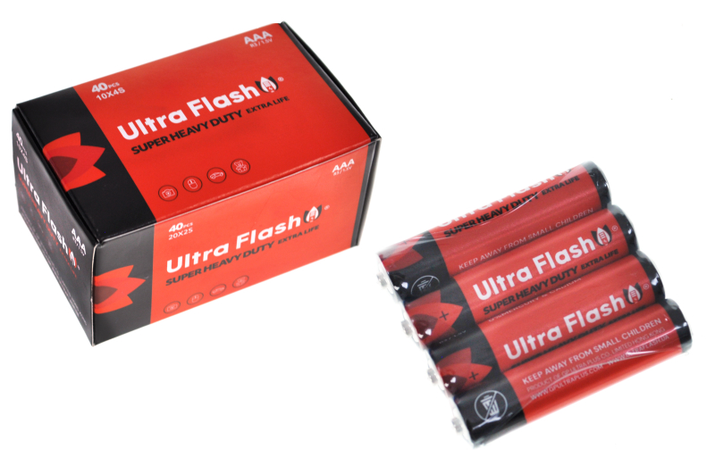 Батарейка Ultra Flash R03 AAА сольова пальчик 40шт/уп, ціна за спайку 4 шт