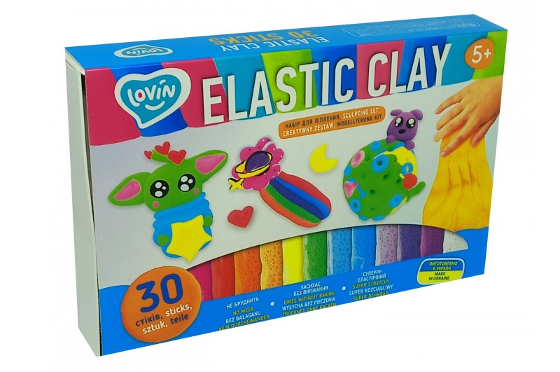 Набір для ліплення з легким пластиліном 70141 "Elastic Clay" 30 шт LOVIN