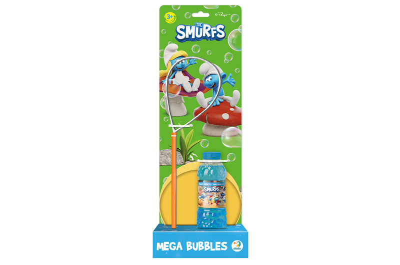 Бульбашки мильні 200637 "Mega Bubbles з тарілкою Смурфики" об'єм 450 мл DoDo