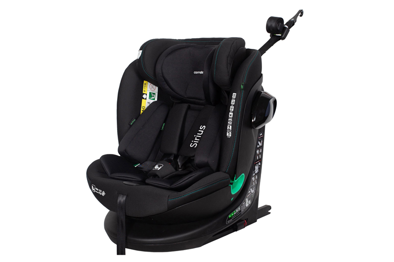 Автокрісло CRL-8808 "Sirius" Absolute Black i-Size 40-150см ISOFIX, поворот CARRELLO