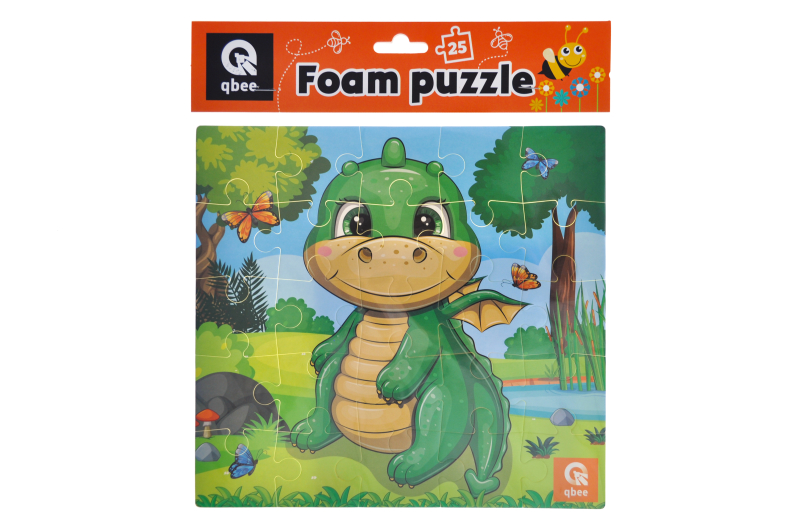 Foam puzzles - 25 elm. - QB100-002 "Dinosaur" qbee