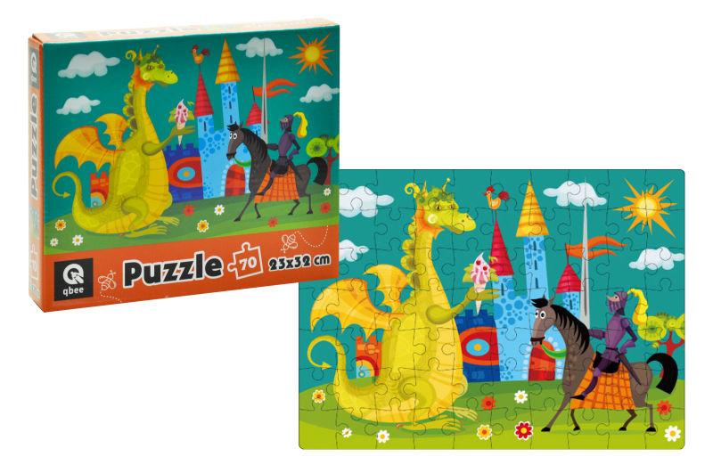 Puzzles - 70 elm. - QB400-003 "The Knight and the Dragon" qbee