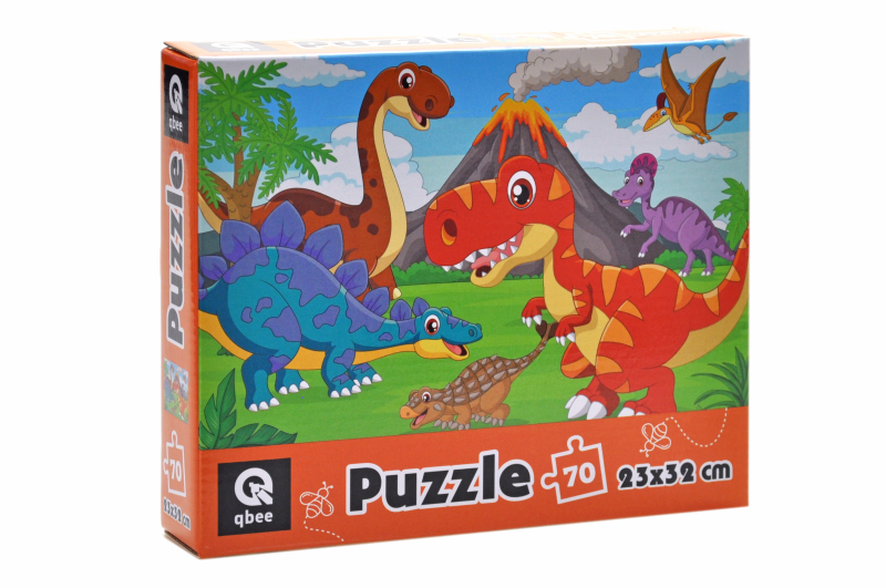 Puzzles - 70 elm. - QB400-001 "World of Dinosaurs" qbee