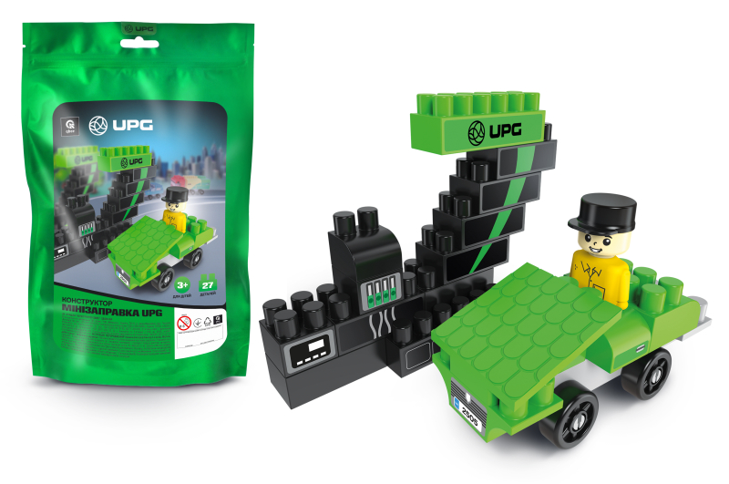 Constructor block QB300-454 "UPG Mini gas station" 28 parts. qbee