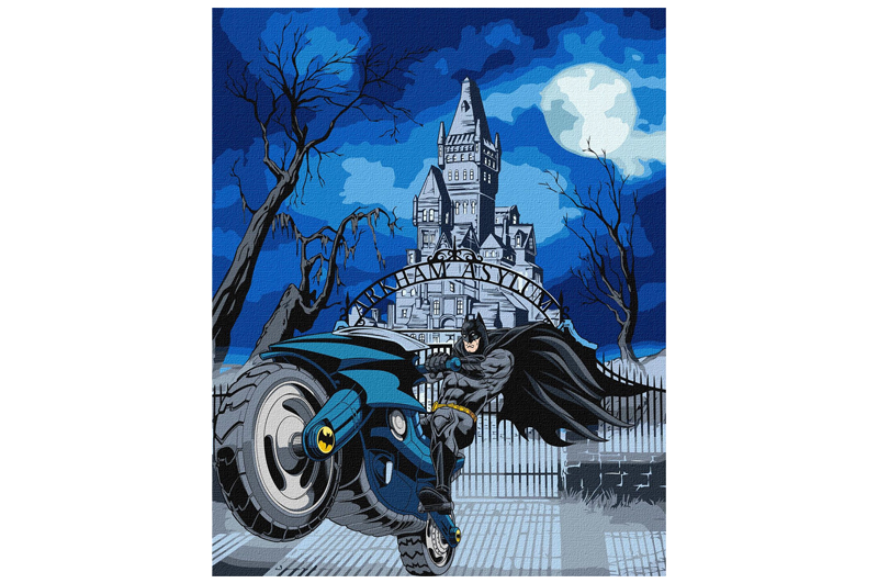 Набір для розпису по номерах 40x50 см KHO8709 "Batman: Batcycle" з фарбами металік extra Ideyka