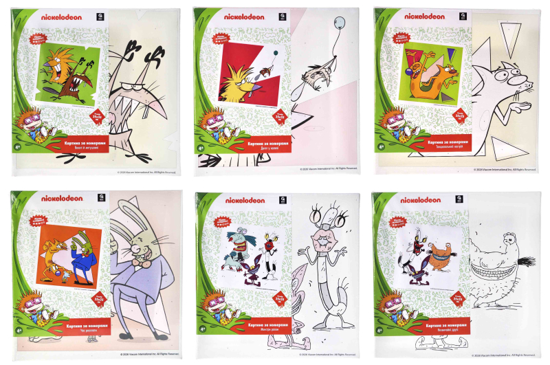 Kit for painting by numbers QB915-009/10/11/12/15/16 "Nick 90 Classic cartoon series" 25x25 cm qbee