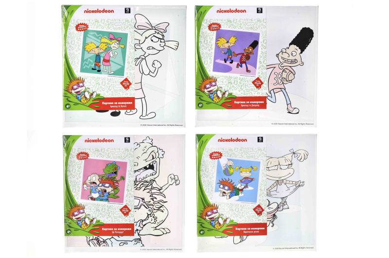 Kit for painting by numbers QB915-013/14/17/18 "Nick 90 Cult heroes" 25x25 cm qbee