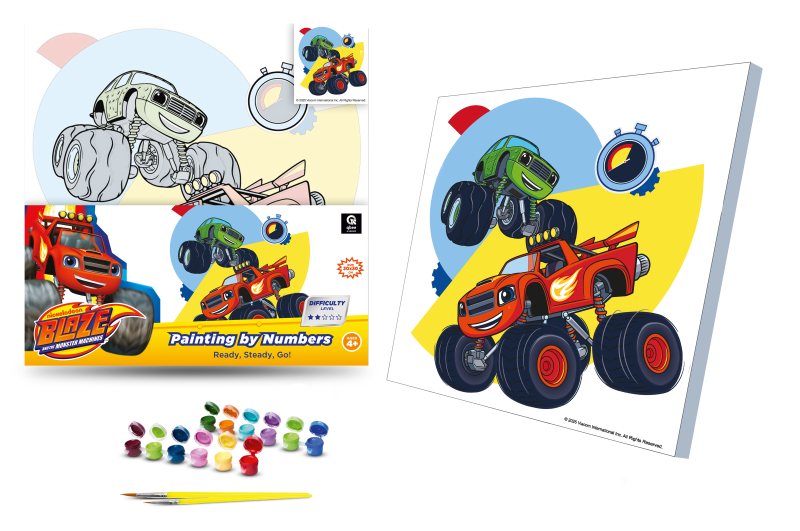 Set for painting by numbers 30x30 cm QB913-002 "Glitter: Start, attention, move!" qbee