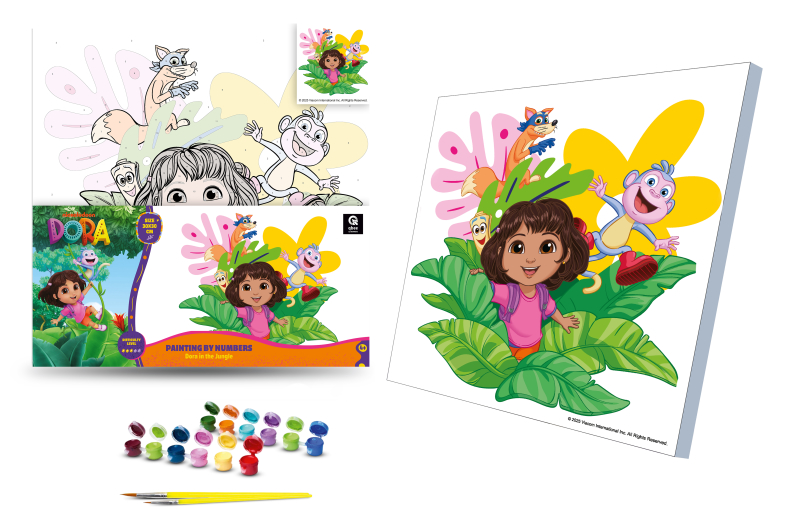 Set for painting by numbers 30x30 cm QB913-003 "Dora in the jungle" qbee