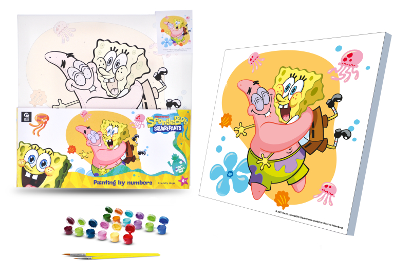 Kit for painting by numbers 30x30 cm QB913-015 "SpongeBob: Friendly Hugs" qbee