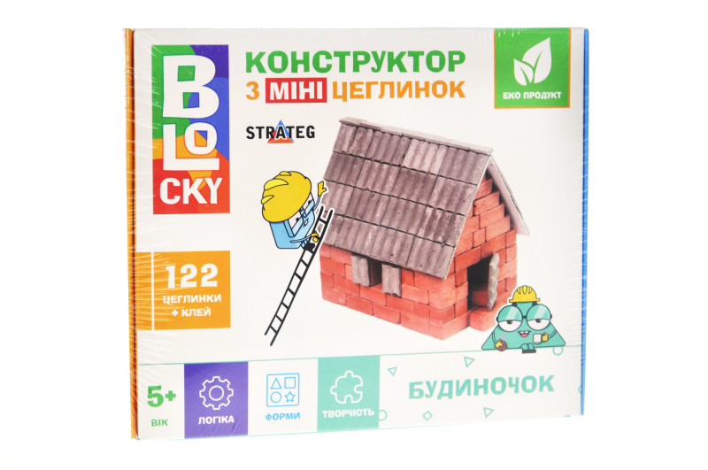 Будівельний набір для творчості з міні-цеглинок 31014 BLOCKY "Будиночок" STRATEG