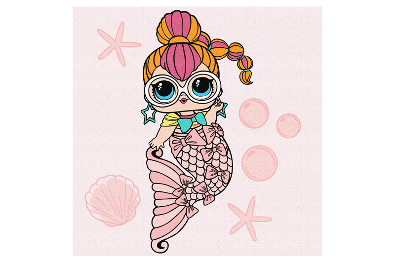 Набір для розпису по номерах 40x40 см KHO6264 "L.O.L. Mermaids Neon QT" Ideyka