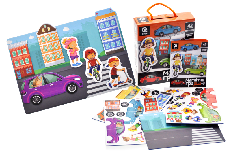 Magnetic board game QB600-001 "City" 42 magnets and magnetic board qbee