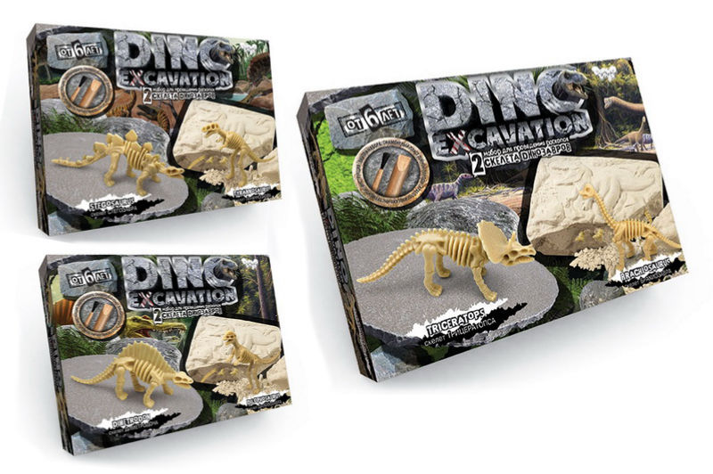 Набір для розкопок DEX-01-04,05,06 "DINO EXCAVATION" динозаври DANKO