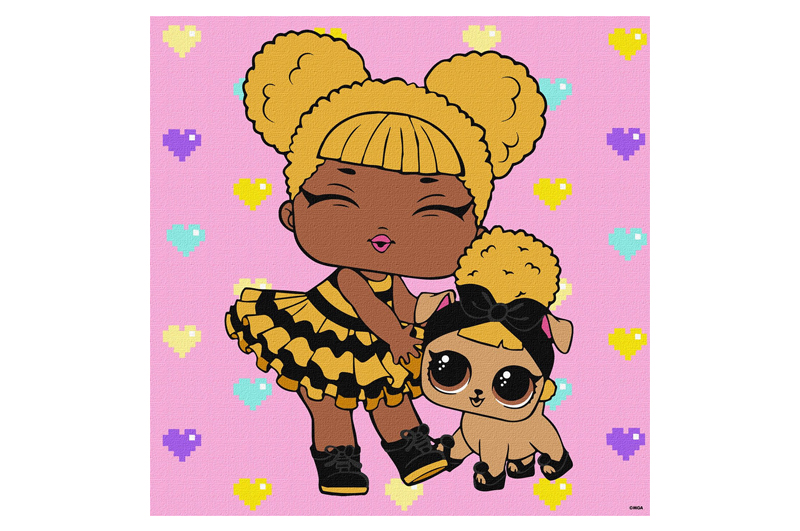 Набір для розпису по номерах 40x40 см KHO6287 "L.O.L. TroopSurprise Queen Bee With Queen Pup" Ideyka