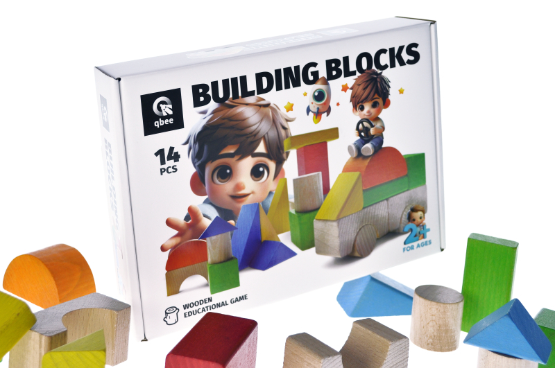 Educational wooden game QB700-008 "Building blocks" 14 det. qbee
