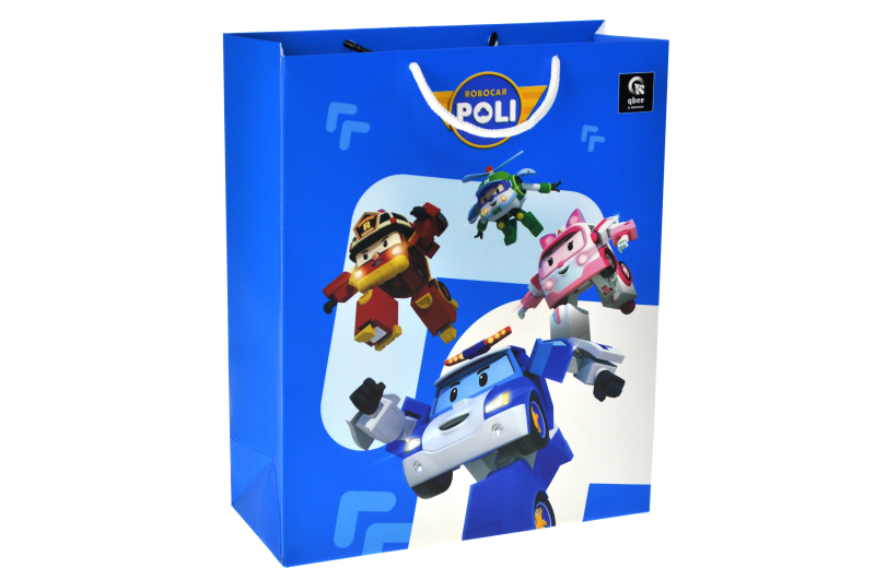 Paper bag M QB004-108 "Robocar Poli" r.27x33x11 cm qbee