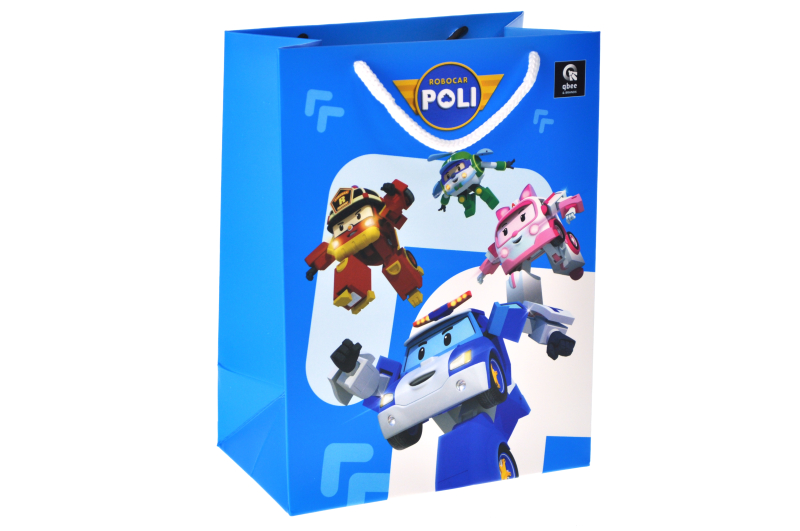 Paper package S QB004-008 "Robocar Poly" r. 17.5x23x10 cm qbee