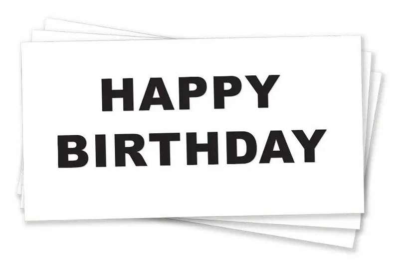 Подарунковий конверт на гроші 'Happy Birthday' чорне тиснення