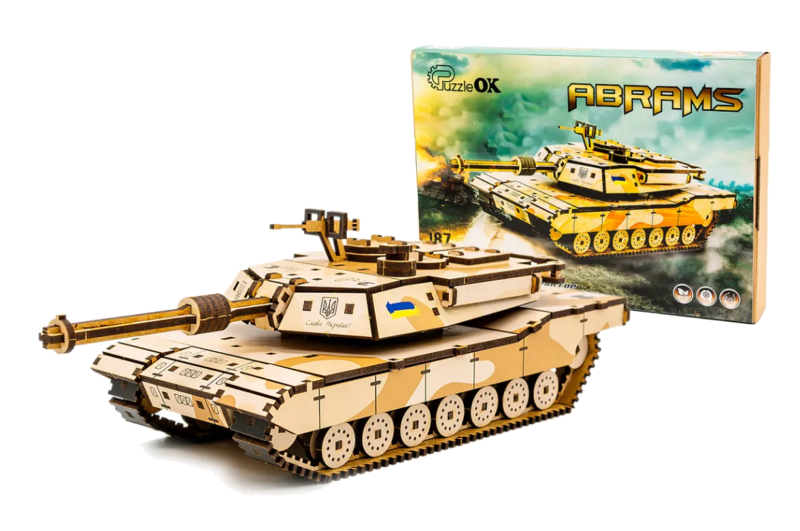 Конструктор Puz-26917 "ABRAMS" дерев'яний, 187 дет., розмір 28х11х10 см PuzzleOk