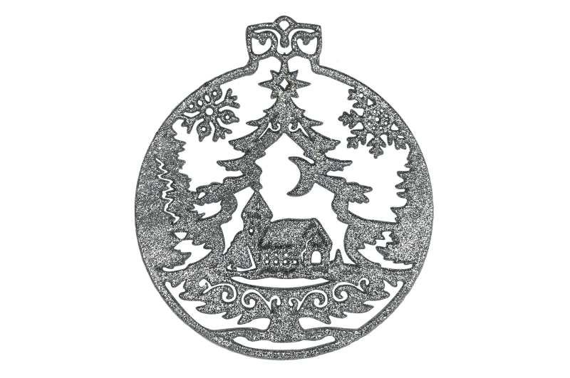 Новорічна іграшка Різдвяна ніч (срібло)